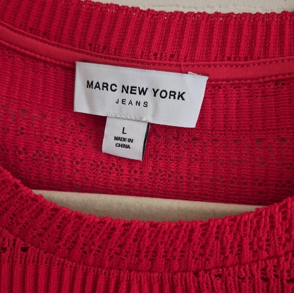 Marc New York red sweater top sz L NEW - Picture 2 of 4
